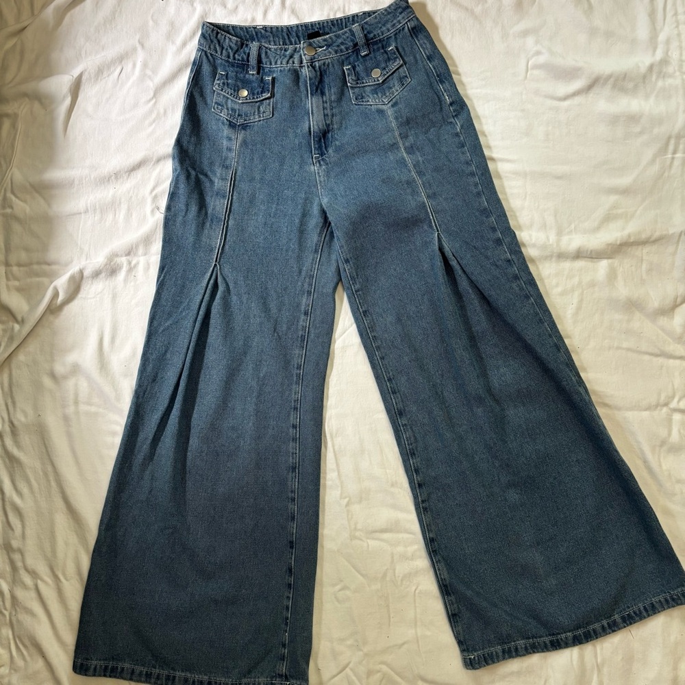 Cider Wide Leg Palazzo Denim Jeans Size S